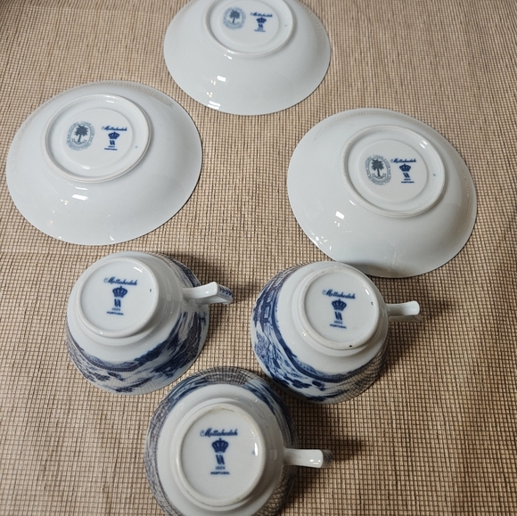 Vintage Vista Alegre Mottahedeh Blue 1824 Canton Cup And Saucer set Of 3 - Picture 5 of 13
